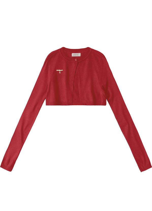 Carinhoso – Bolero Vermelho em Tricô