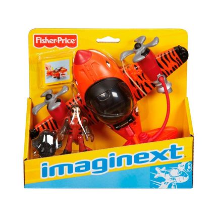 Imaginext Avião Sky Racer Tubarão Tigre Fisher-Price -Mattel Mattel
