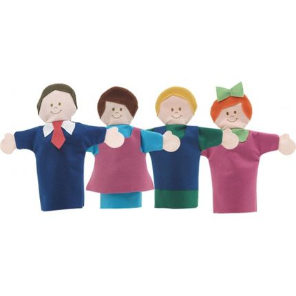 Kit Fantoches Papo de Pano Histórias Infantis Família Multicolorido Papo de Pano