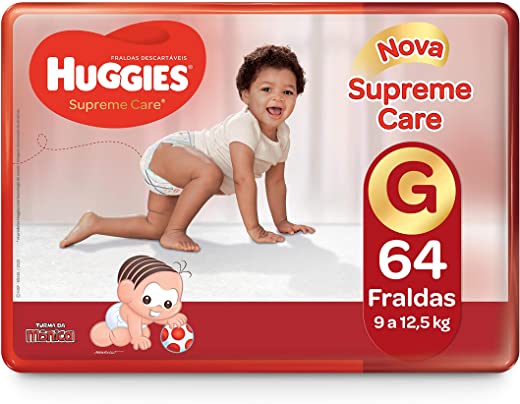 Huggies Fralda Supreme Care Hiper G, 64 Fraldas