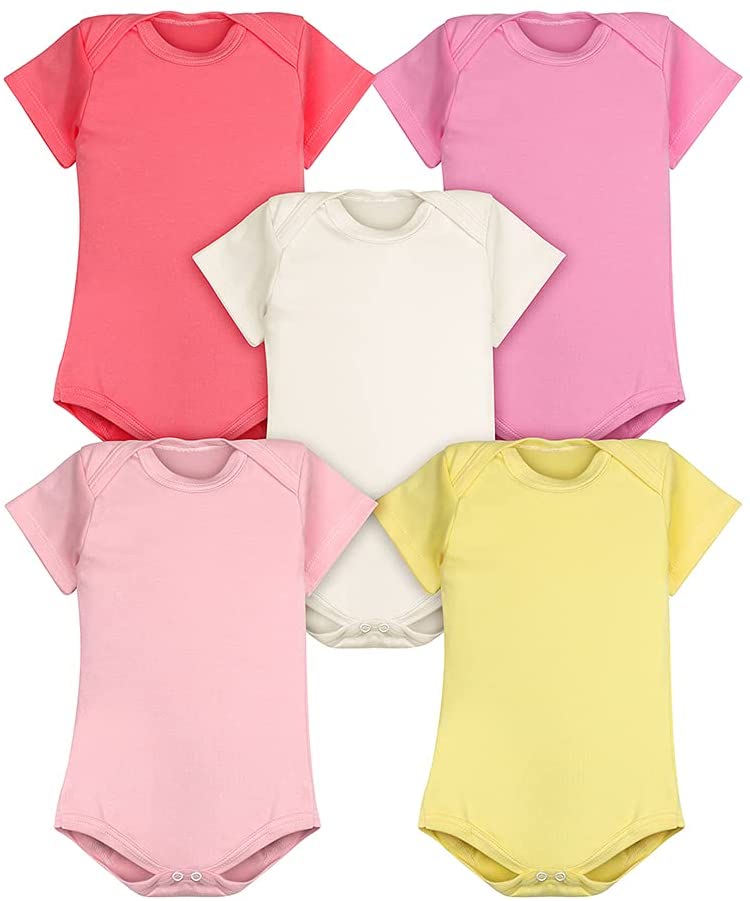 Body Bebê Kit 5 Peças Manga Curta Liso Feminino