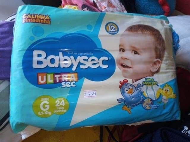 Fralda Babysec Ultrasec Galinha Pintadinha, G, 24 unidades