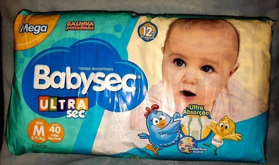 Fralda Babysec Ultrasec Galinha Pintadinha, Azul, M, 40 unidades