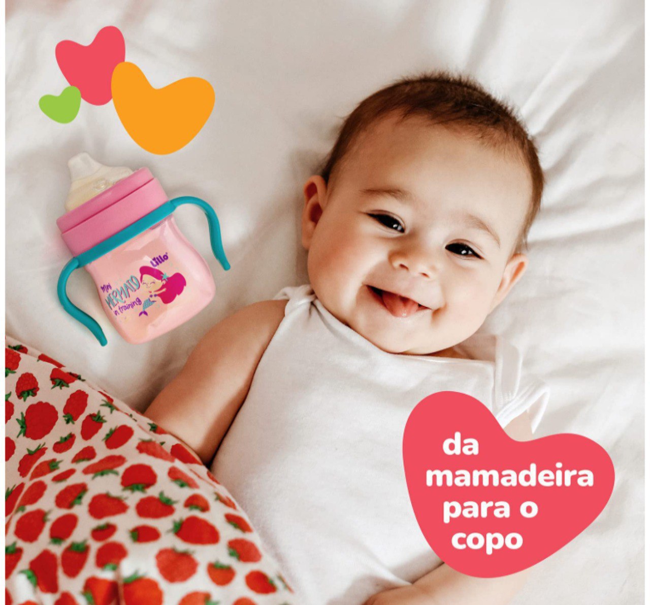 *Lillo Caneca Aprendizado C/ Alça Evolution Bebedor SIL 150 ml - Menina, Lillo, Rosa/Verde*