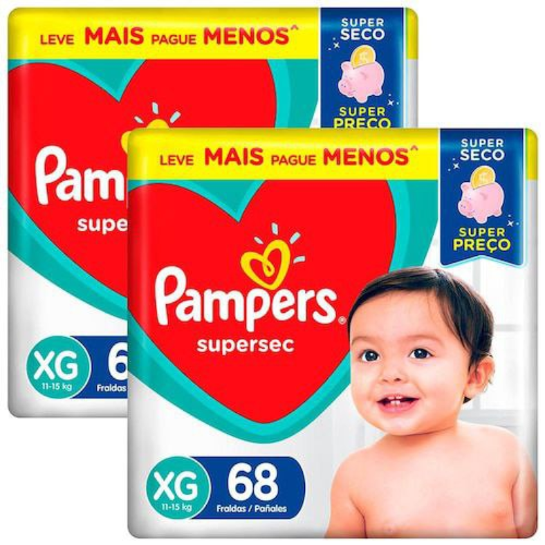 Fralda Pampers Supersec M E Xg Em Promoção No Mamãe Pechincha