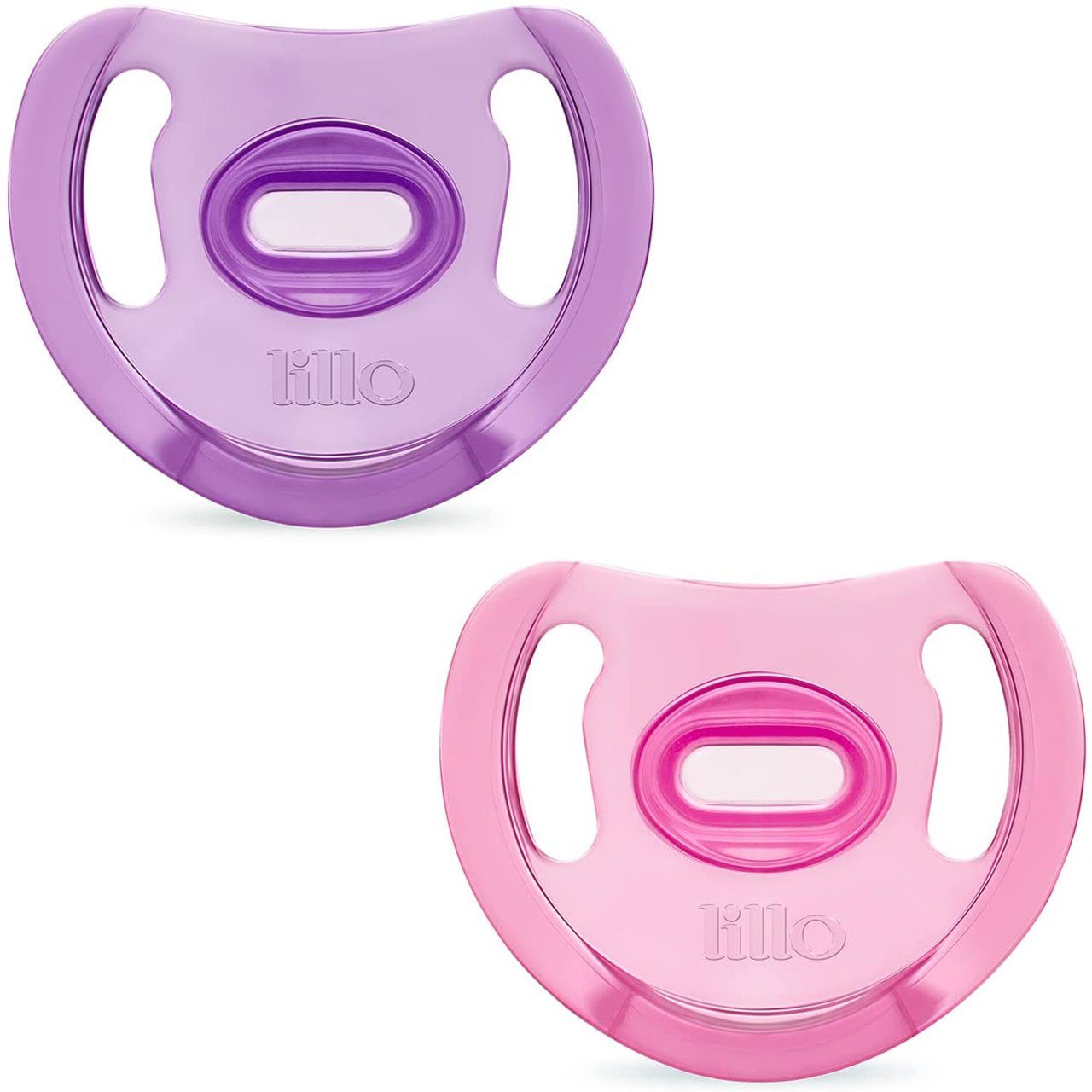 😍 Kit 2 Chupetas Silicone Soft Comfort, Lillo, Rosa/Lilás, Tam 1