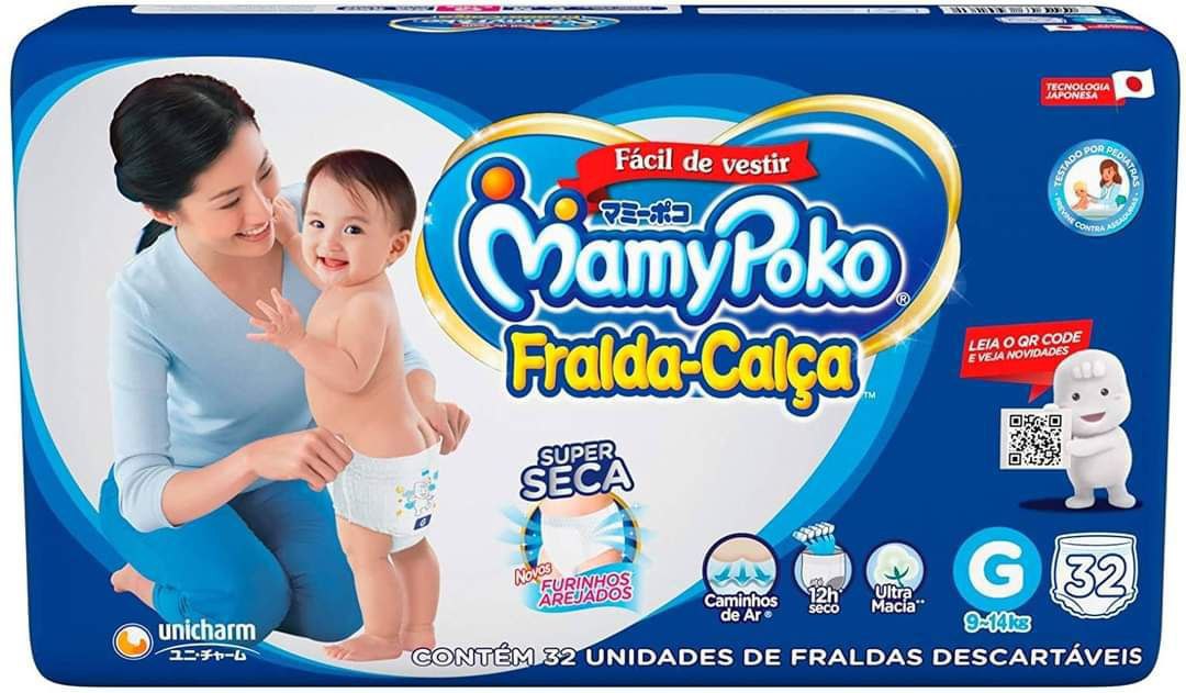 Fralda-Calça MamyPoko Tamanho G, 32 unidades