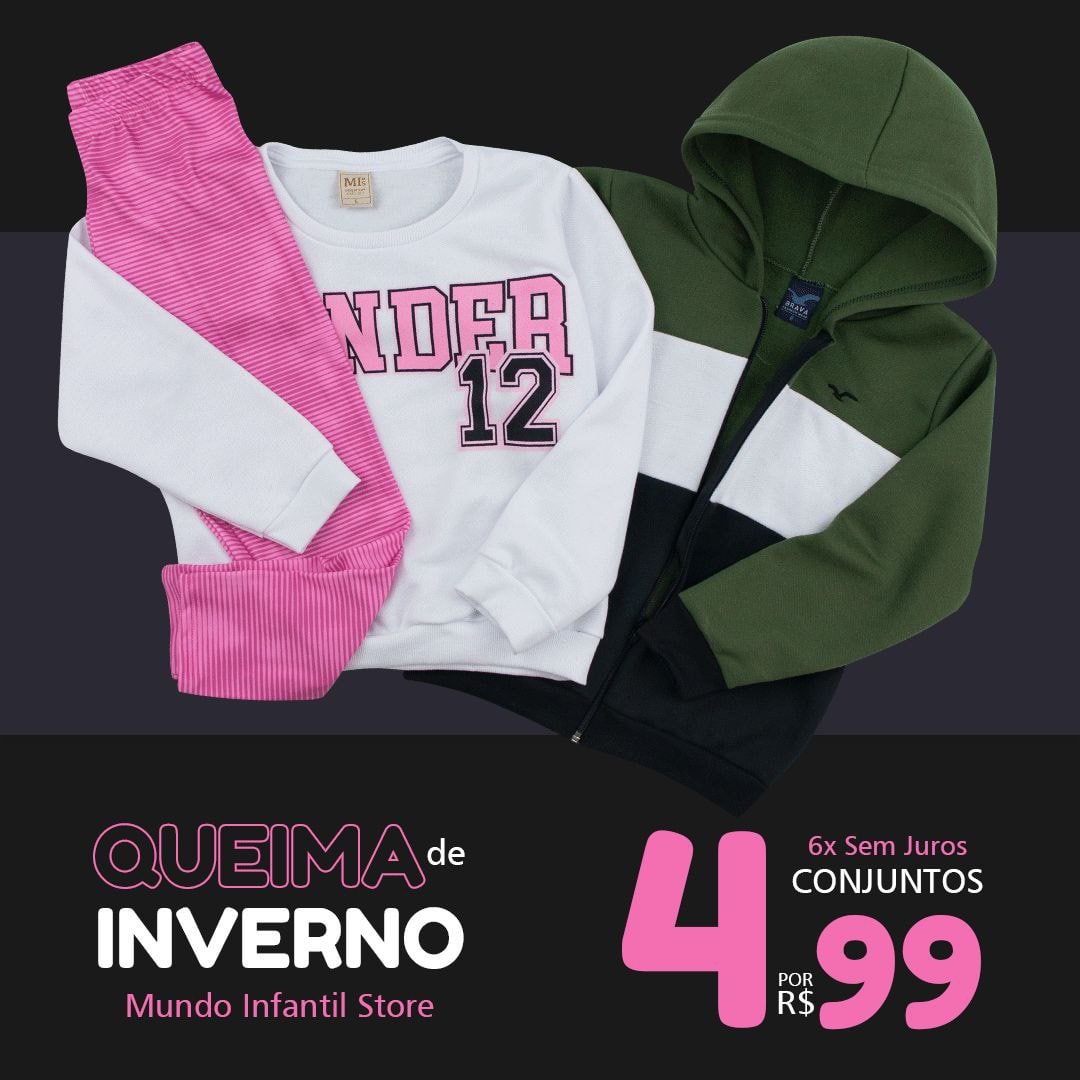 Leve 4 Conjuntos de Inverno Por Apenas R$99