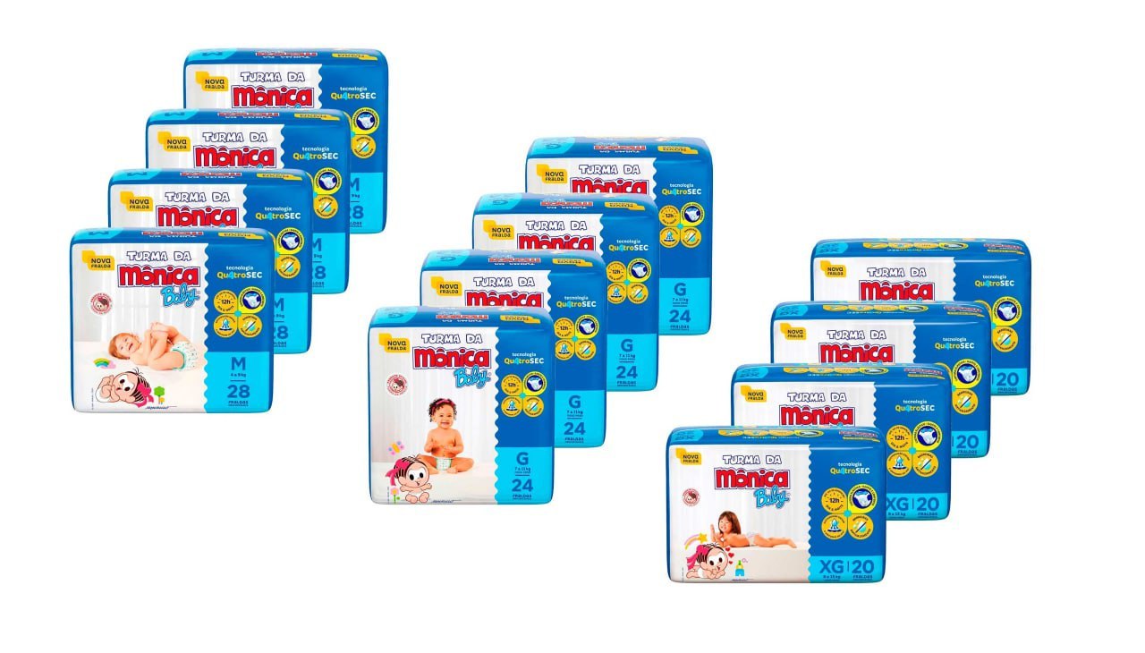 Kit de Fraldas Turma Da Mônica