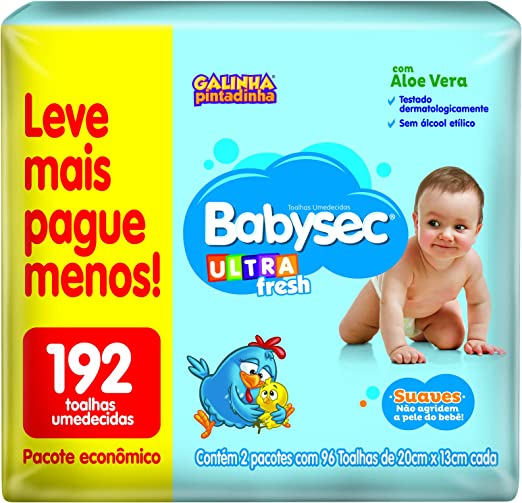 Toalha Umedecida Babysec Ultrafresh 192 unidades