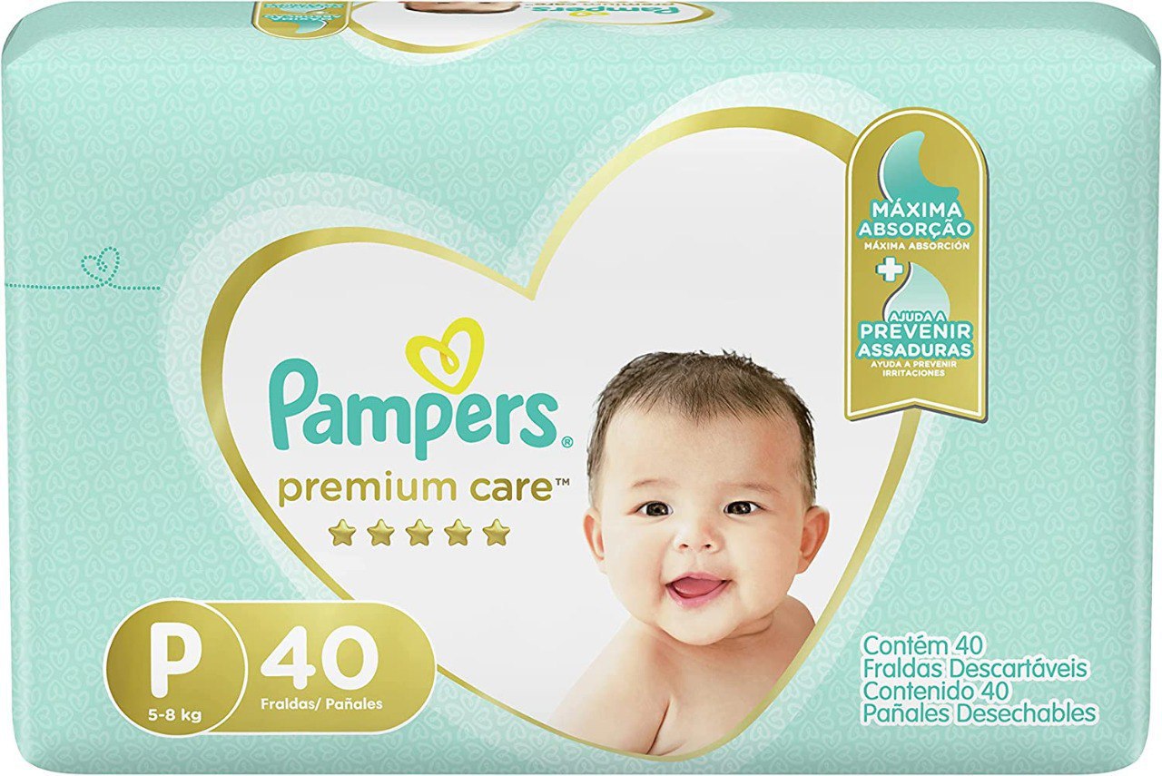 Fraldas Pampers Premium Care P 40 Unidades Em Promoção No Mamãe Pechincha