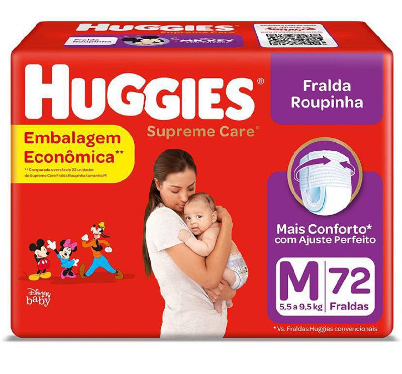 De vestir - Fralda Huggies Supreme Care Roupinha M 72 unidades