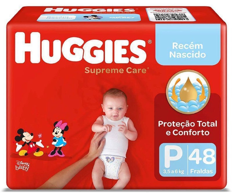 *Fralda Huggies Supreme Care P - 48 fraldas*