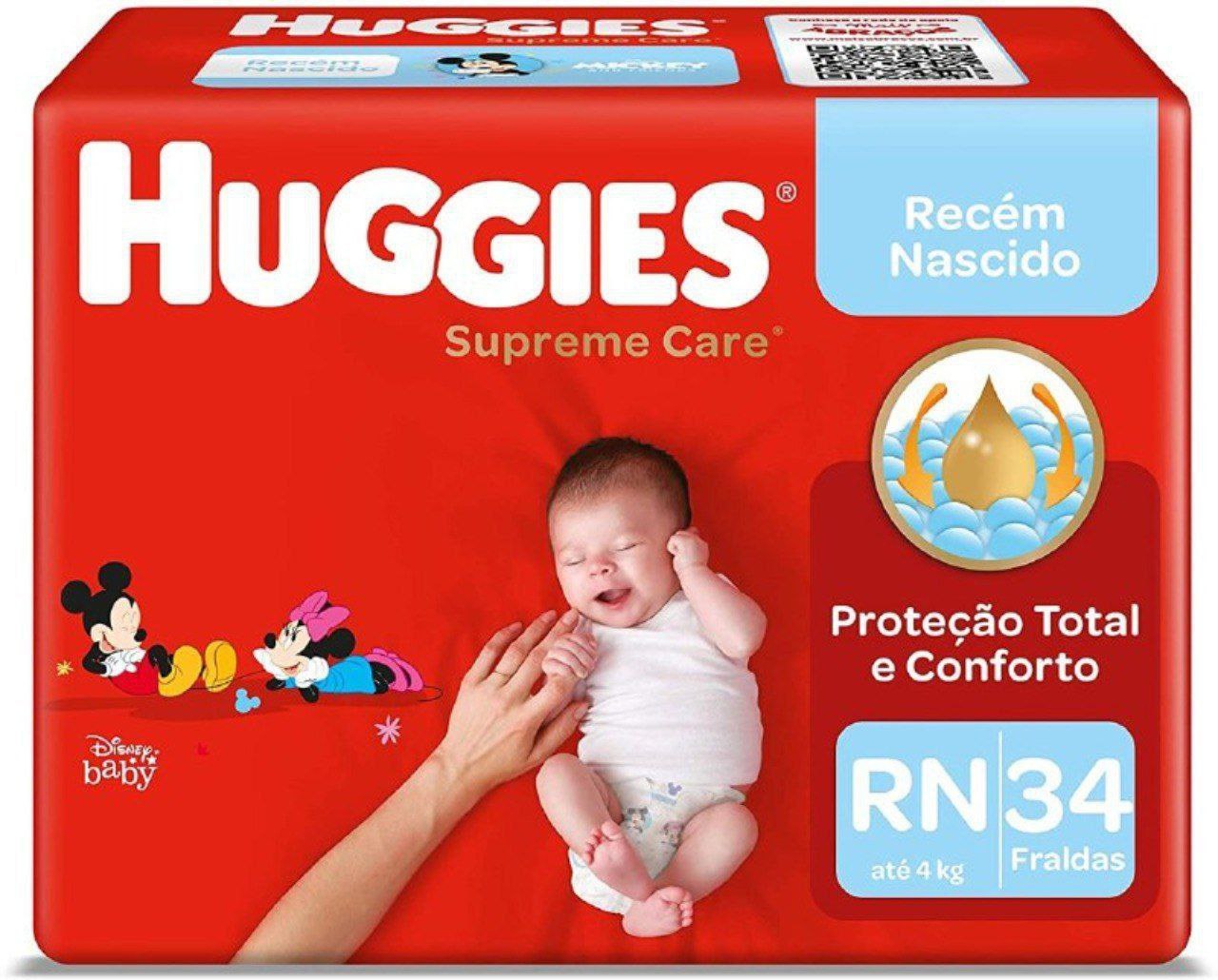 Fralda Huggies Supreme Care RN - 34 fraldas