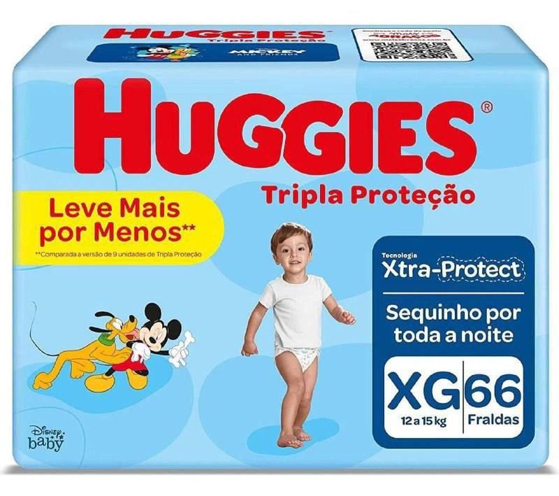 Fralda Huggies Tripla Proteção XG com 66 Baby