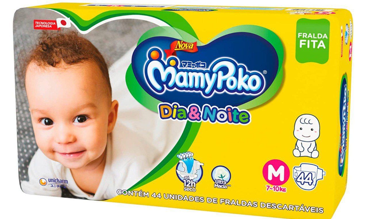 Fralda Infantil Mamypoko com 44 Dia/Noite Fita M, Mamypoko