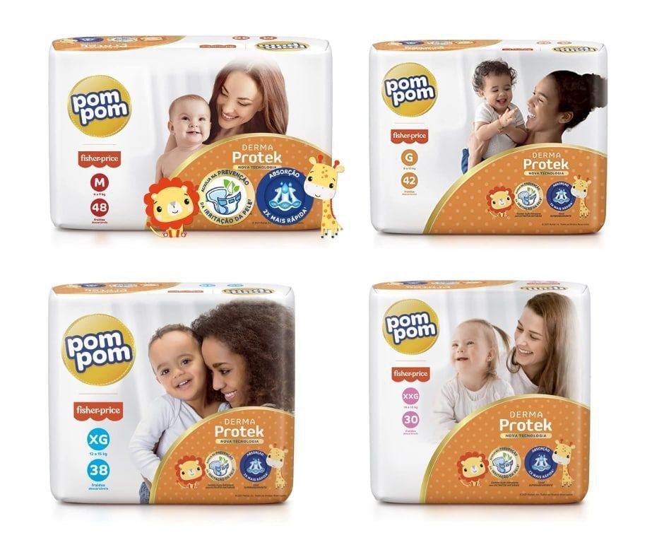 Fralda Pom Pom Derma Protek Mega By Fisher Price