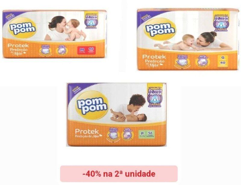Fralda Pompom Protek Baby Mega
