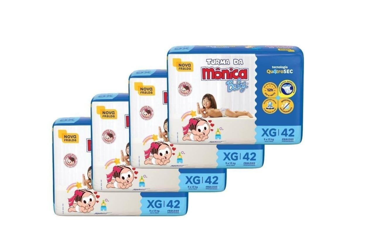 Fralda Turma da Mônica XG 168 unidades