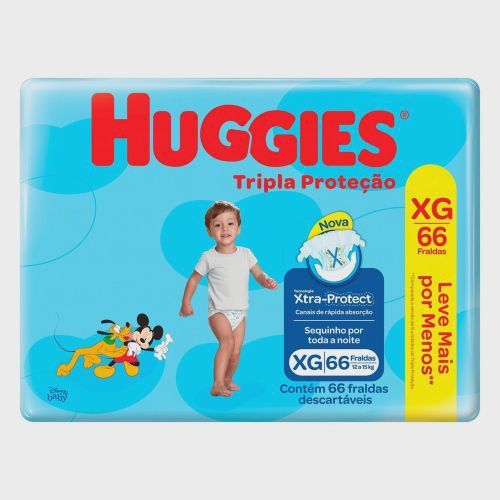 Kit com 2 Pacotes Fralda Huggies Tripla Proteção