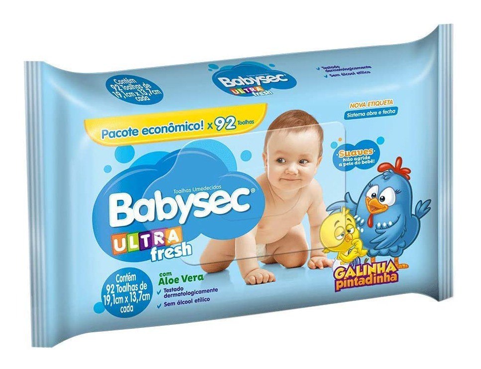 Lenço Umedecido Babysec Galinha Pintadinha 92 Lenços