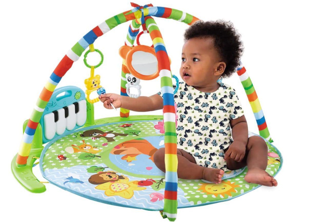MaxiBaby Tapete Ginásio de Atividades Play Piano Circle Azul
