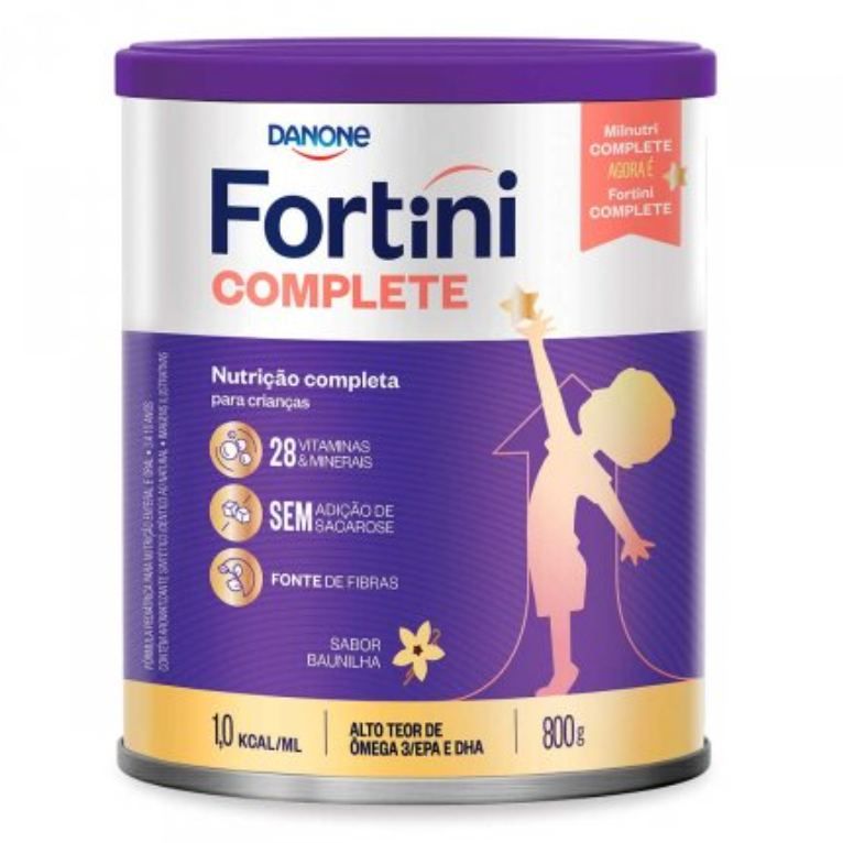Suplemento Alimentar Infantil Fortini Complete Danone Baunilha 3 a 10 anos 800g