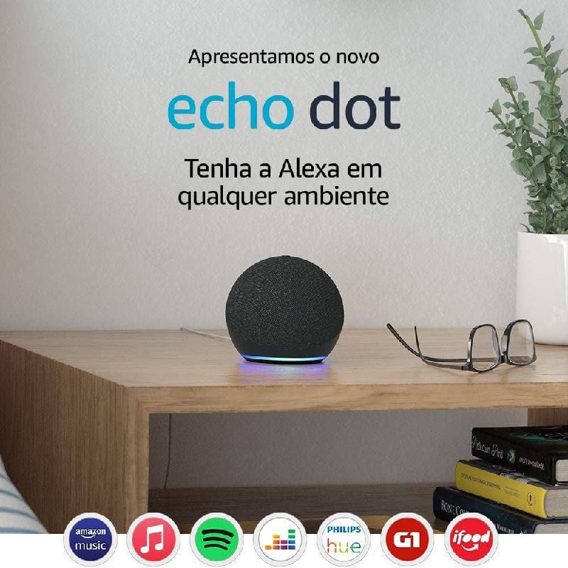 😍 UAU! Echo Dot (4ª Geração): Smart Speaker com Alexa – Cores: Azul, Braco e Preto