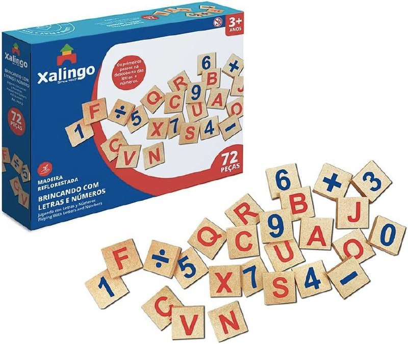 Brincando com Letras e Números 72 Peças Xalingo