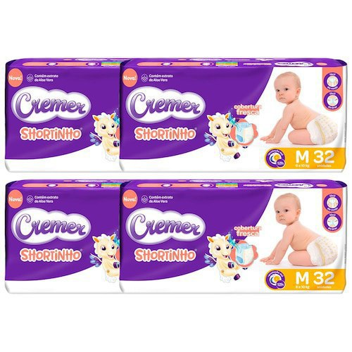 Fralda Cremer Shortinho Jumbo Tamanho M – 128 Unidades