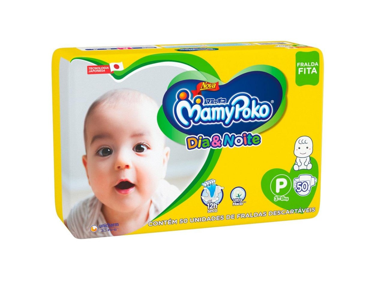 Fralda Fita MamyPoko Dia e Noite P - 50 Unidades*