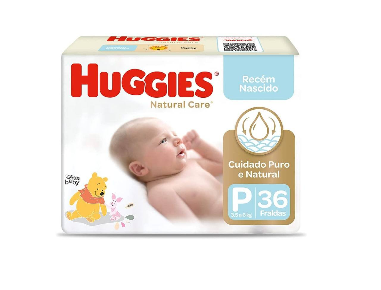 Fralda Huggies Natural Care P 36 unidades