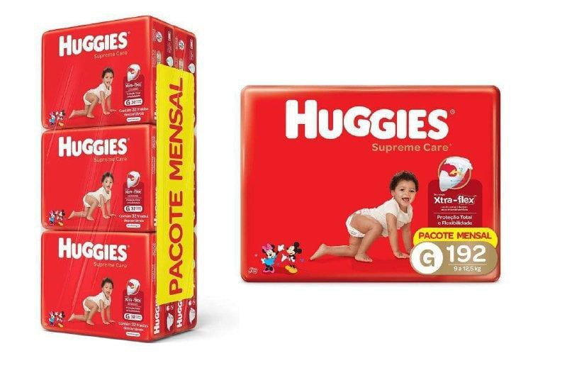 Fralda Huggies Supreme Care G 192 unidades