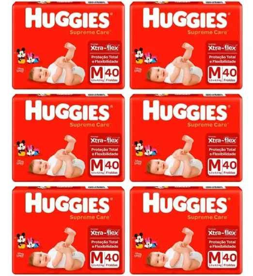 Fralda Huggies Supreme Care M com 240 Fraldas