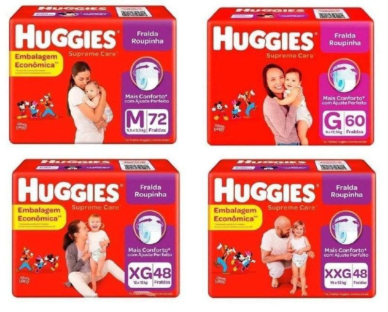 Fralda Huggies Supreme Care Roupinha