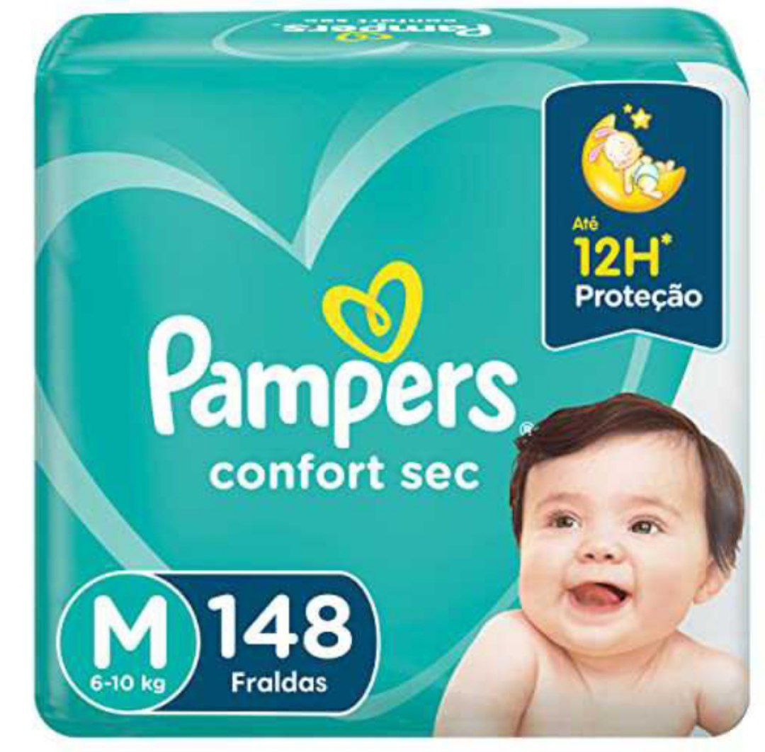 Fralda Pampers Confort Sec M 148 Unidades