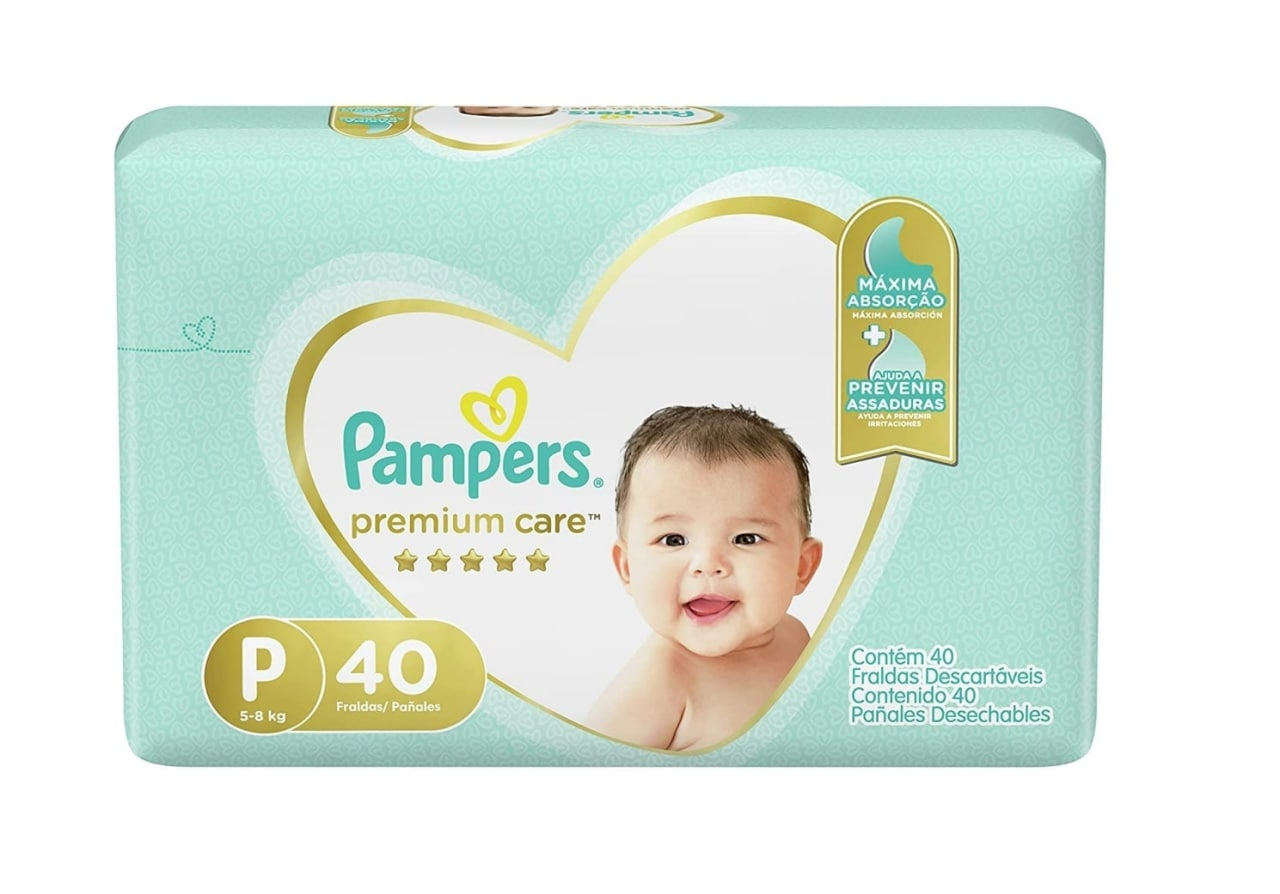Fralda Pampers Premium Care P 40 unidades
