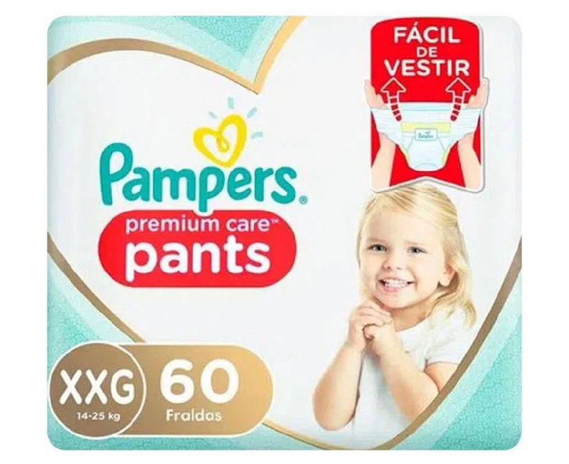 Fralda Pampers Premium Care Pants XXG com 60