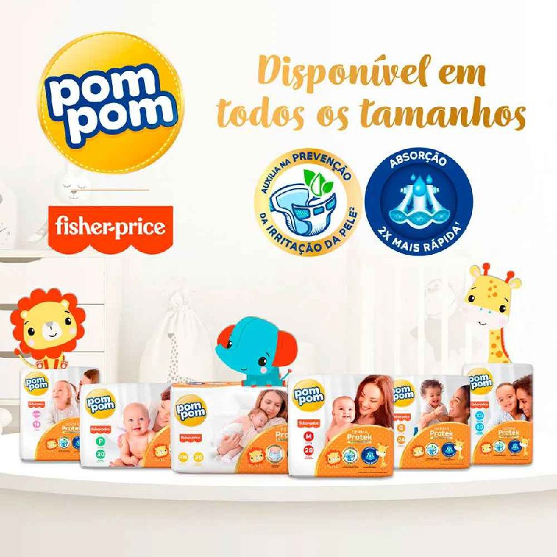 Fralda Pom Pom Derma Protek