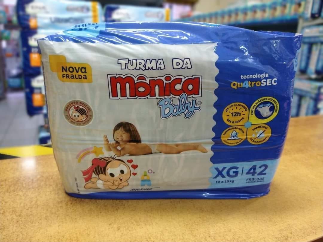 Fralda Turma da Monica Baby Mega XG 42 Unidades, Turma da Mônica Baby, Azul, Xg