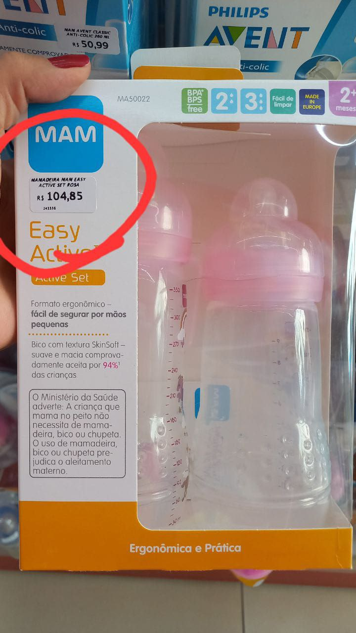 Kit 2 Mamadeiras Easy Active 270/330ml 2m + - mam
