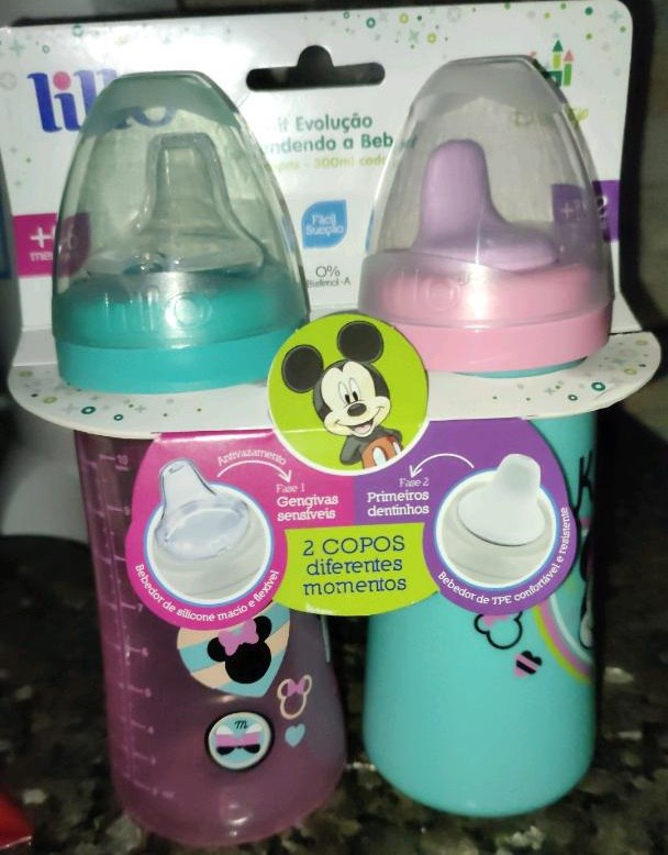 Pack 2 Copos Colors Disney - Lillo, Verde/Rosa