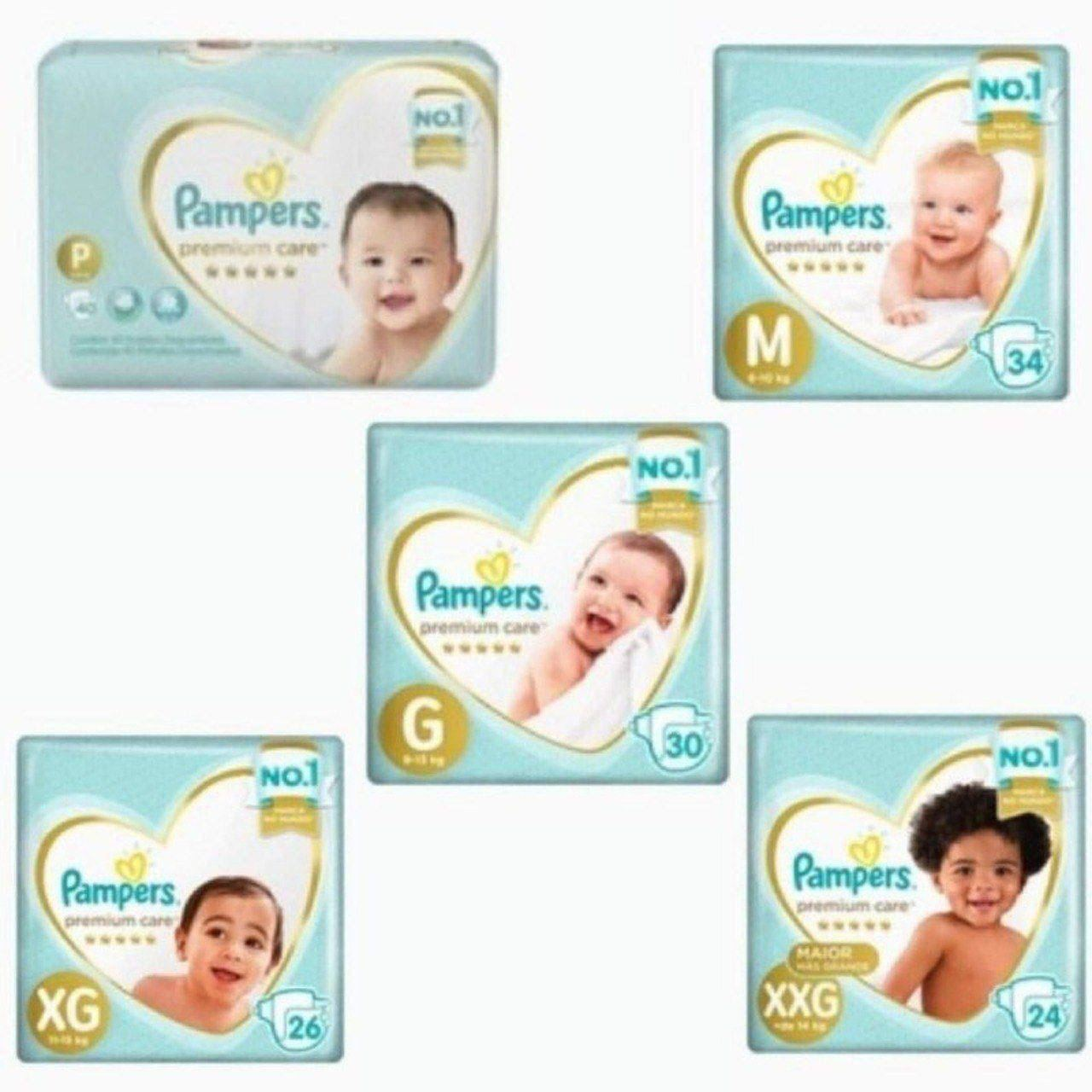 Pampers Premium Care - Kit com 5 pacotes