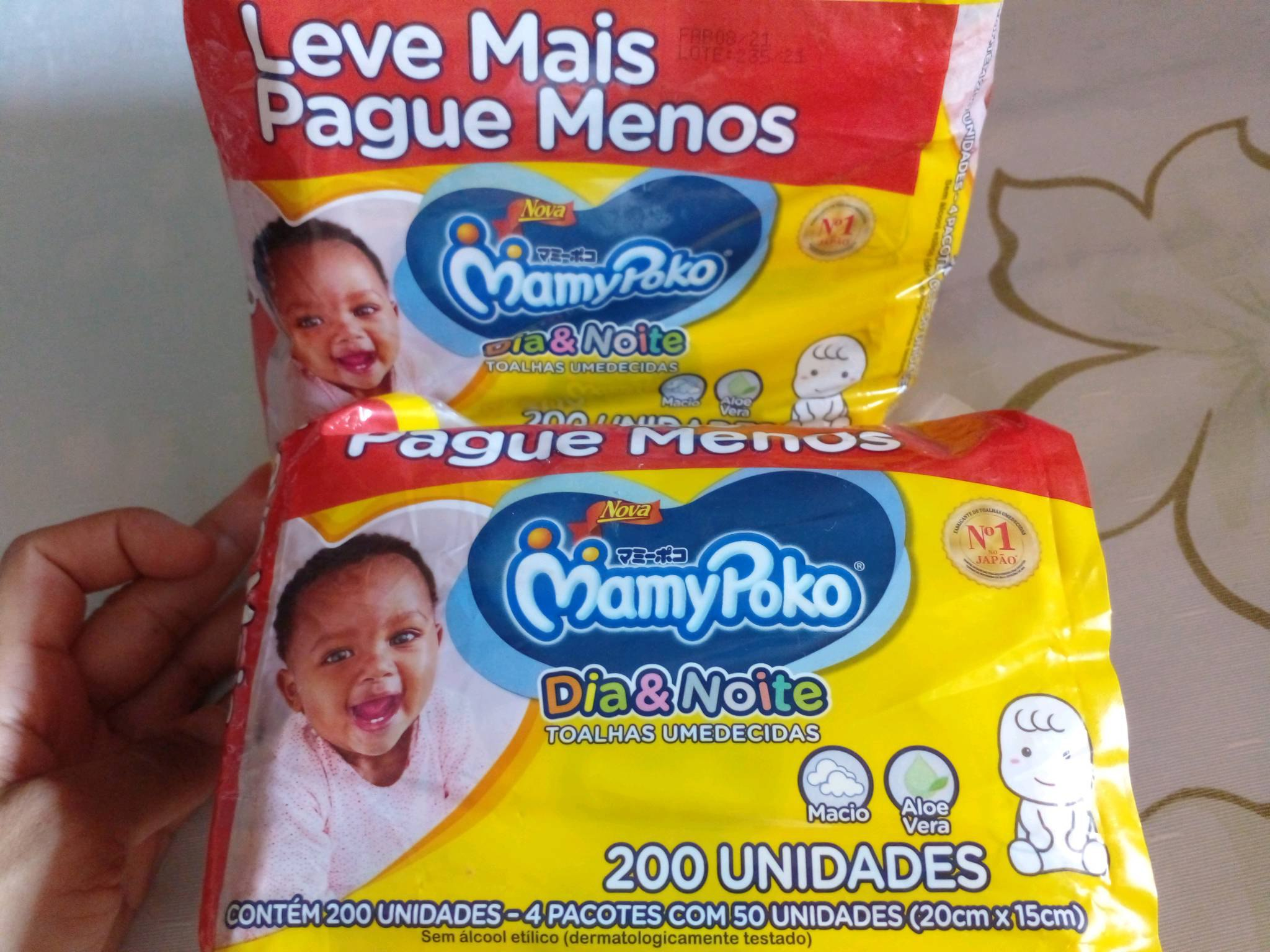 Toalhas Umedecidas MamyPoko Dia&Noite, 200 unidades, Branco
