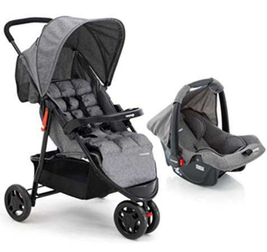 Carrinho Travel System Delta Duo Pro Cinza Mescla - Voyage
