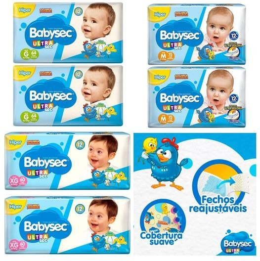 Fralda Babysec UltraSec Galinha Pintadinha M G e XG