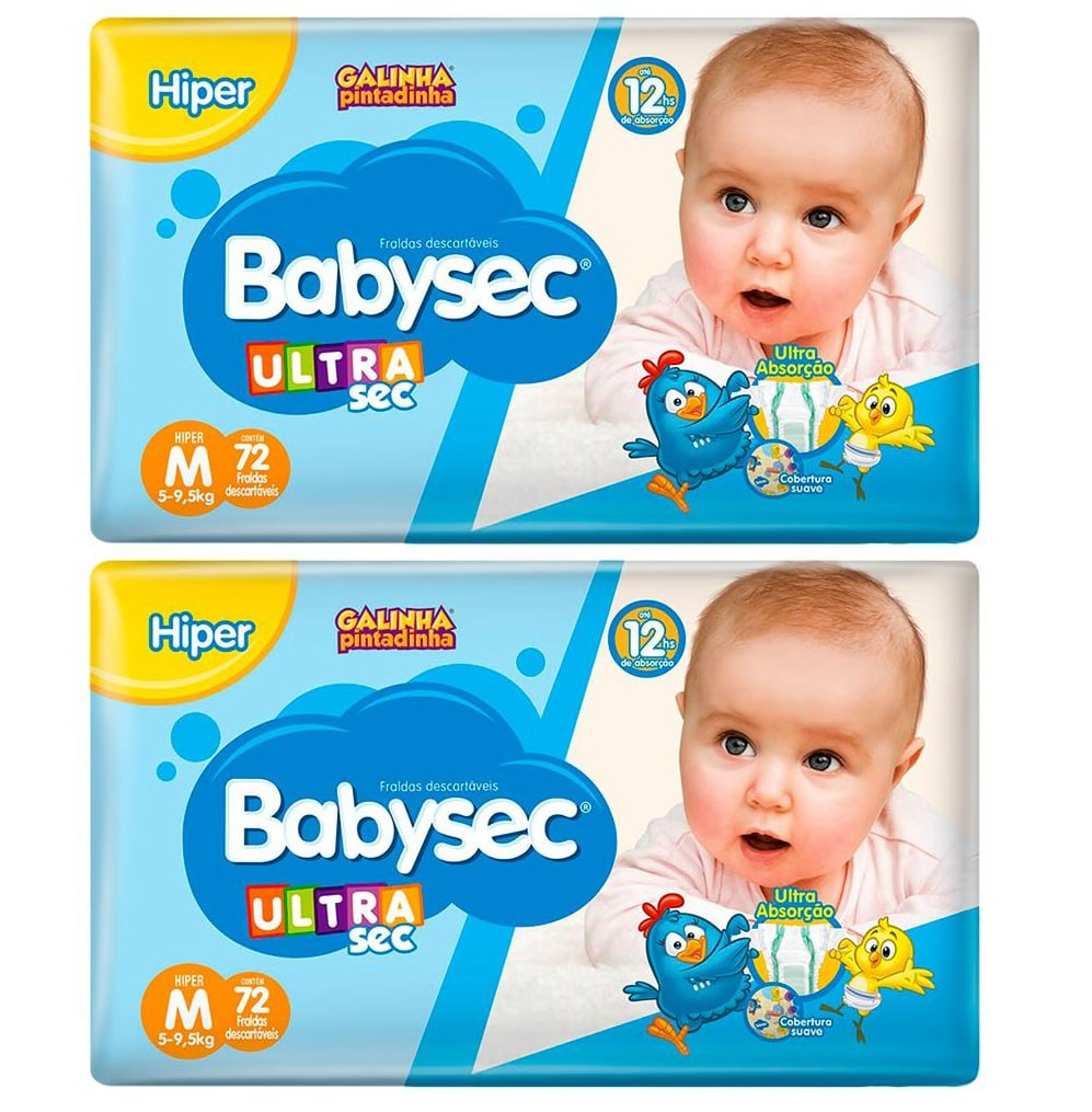 Fralda Babysec Ultrasec M 144 unidades