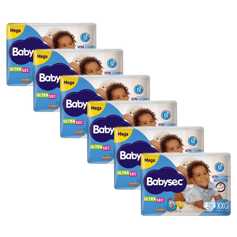 Fralda Babysec Ultrasec Xxg com 168 Unidades
