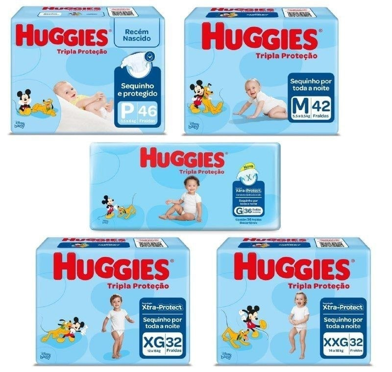 Fralda Huggies Tripla Proteção (a embalagem pode variar)