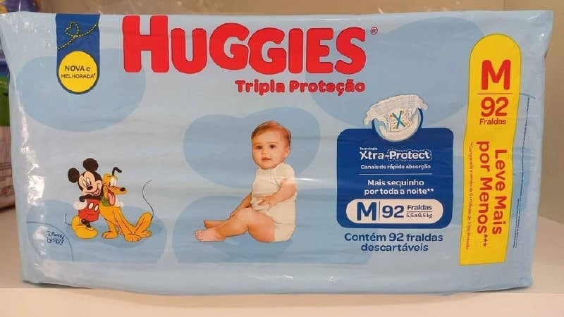 Fralda Huggies Tripla Proteção M - 92 Fraldas